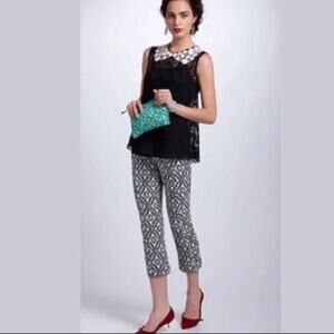 Corey Lynn Calter  Crop Pants Anthropologie Size 12 Black White